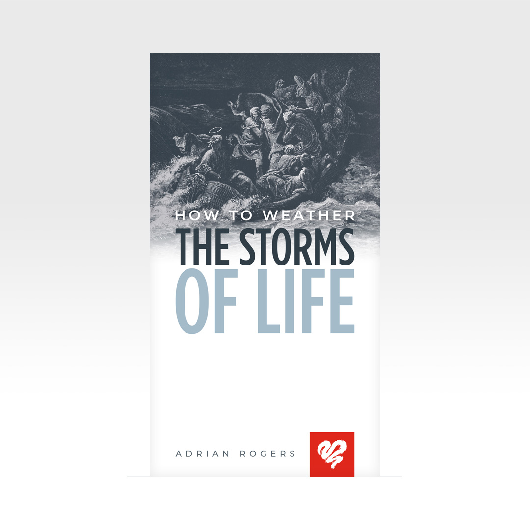 How to Weather the Storms of Life booklet cover — dark storm-at-sea engraving with bold title text