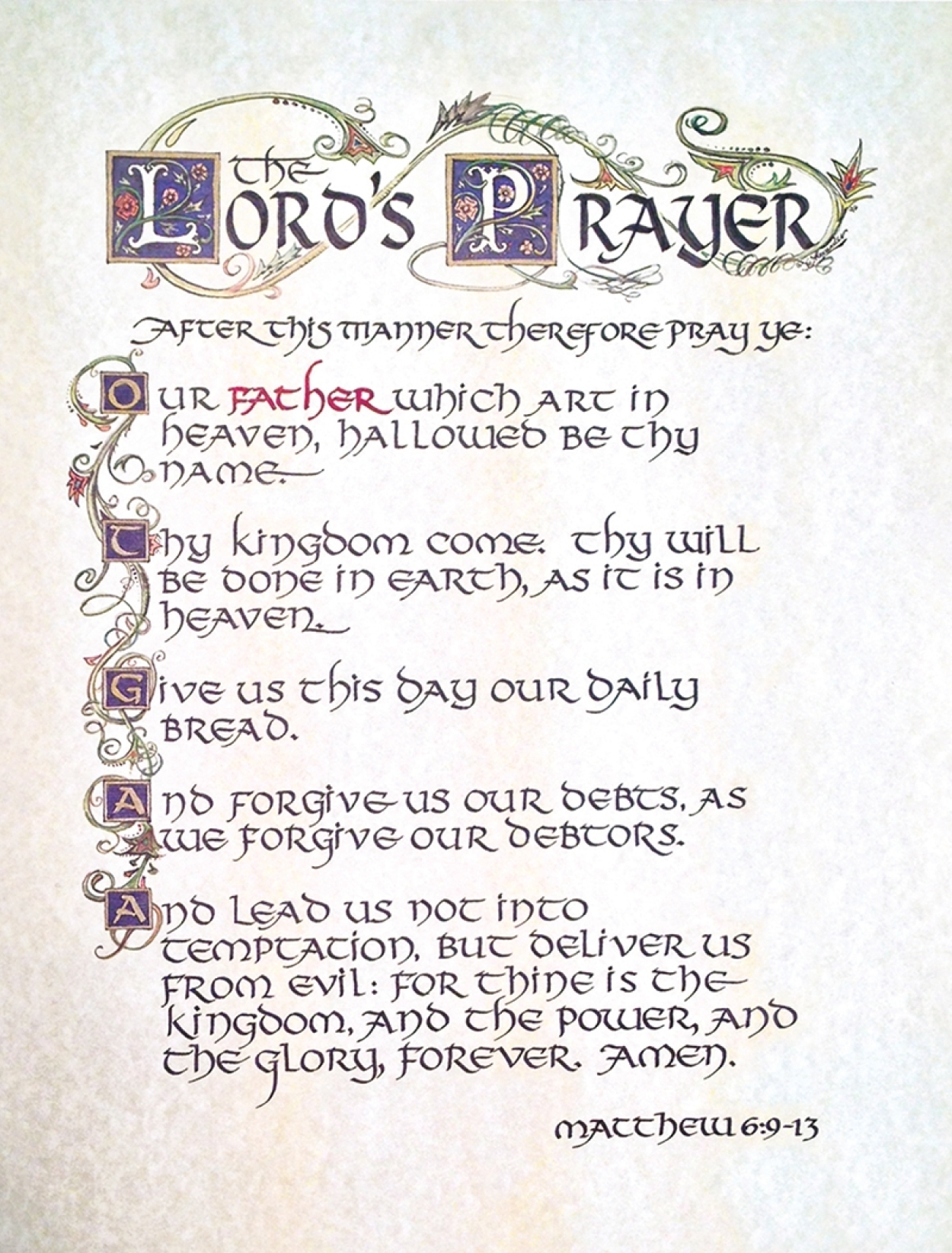 The lords prayer print pt135