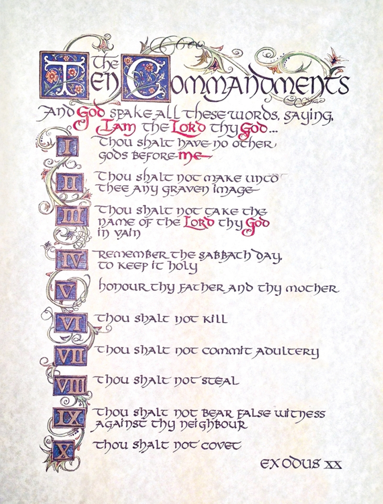 The ten commandments print pt142